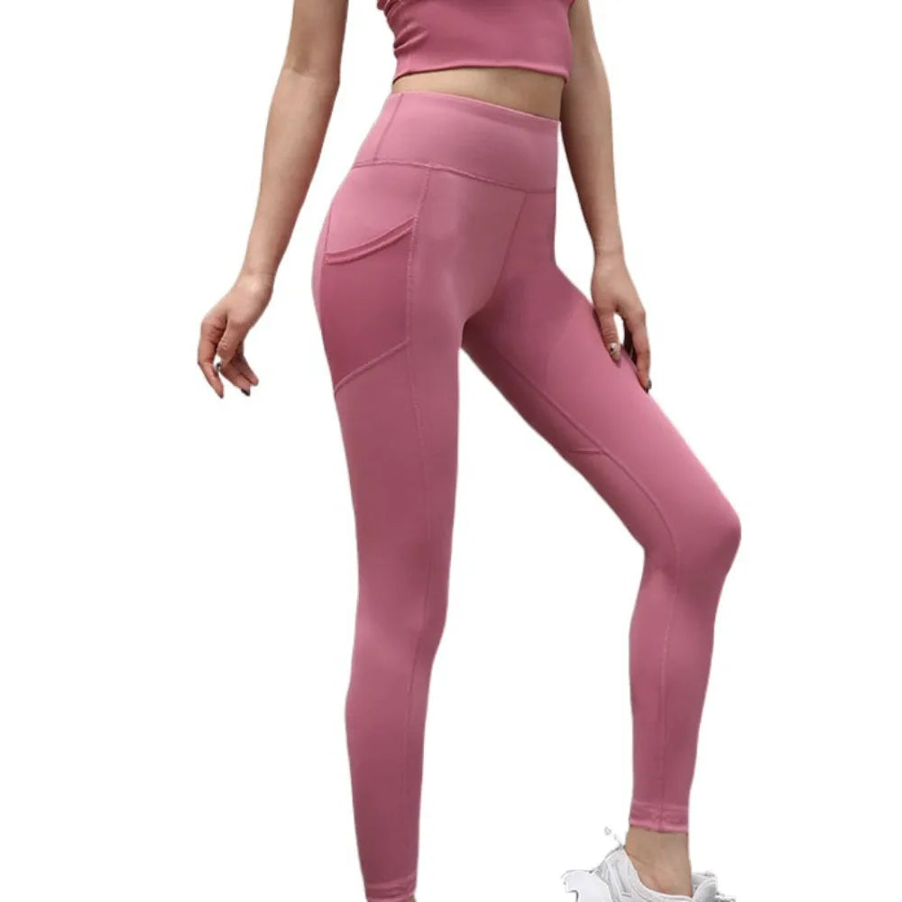 Legginsy fitness z kieszeniami – wysoki stan