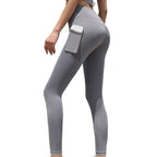 Legginsy fitness z kieszeniami – wysoki stan